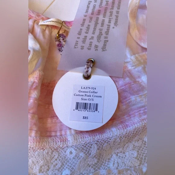 LoveShackFancy collar pink floral and off white lace collar - Picture 5 of 10